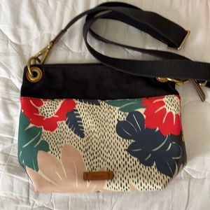 Fossil black/flower med purse